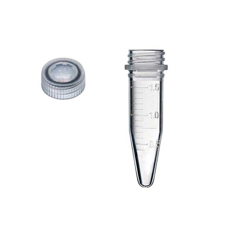Microtubos a rosca estériles con tapón 1,5 ml 5 bolsas estériles de 50 tubos (250 tubos)
